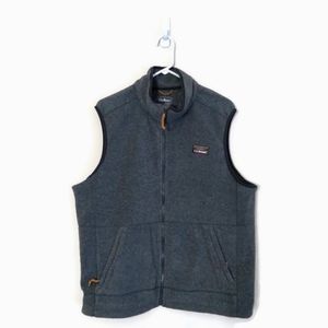 LL Bean Men's Full Zip Fleece Gray Sweater Jacket Vest Sz XLarge Regular